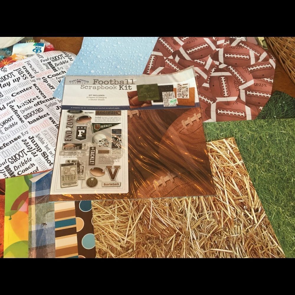 FOOTBALL SCRAPBOOK Kit with Extra Matching Paper - Picture 3 of 11